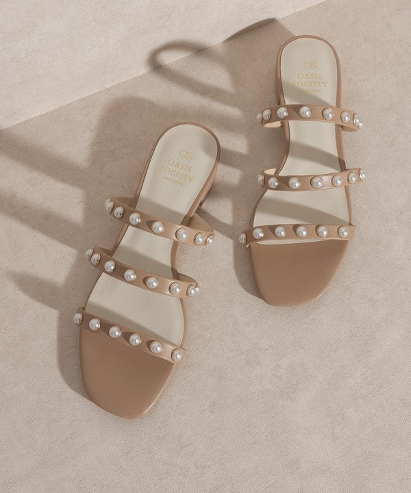 VALERIE-PEARL FLATS SANDALS