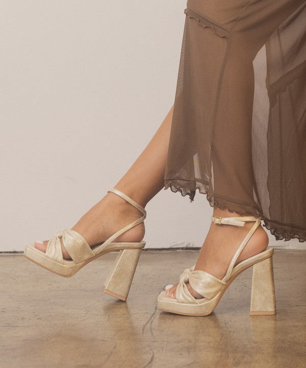 ZOEY-KNOTTED BAND PLATFORM HEELS