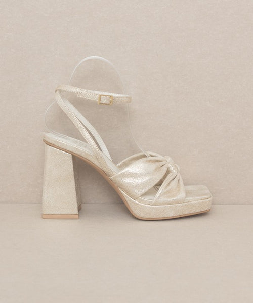 ZOEY-KNOTTED BAND PLATFORM HEELS